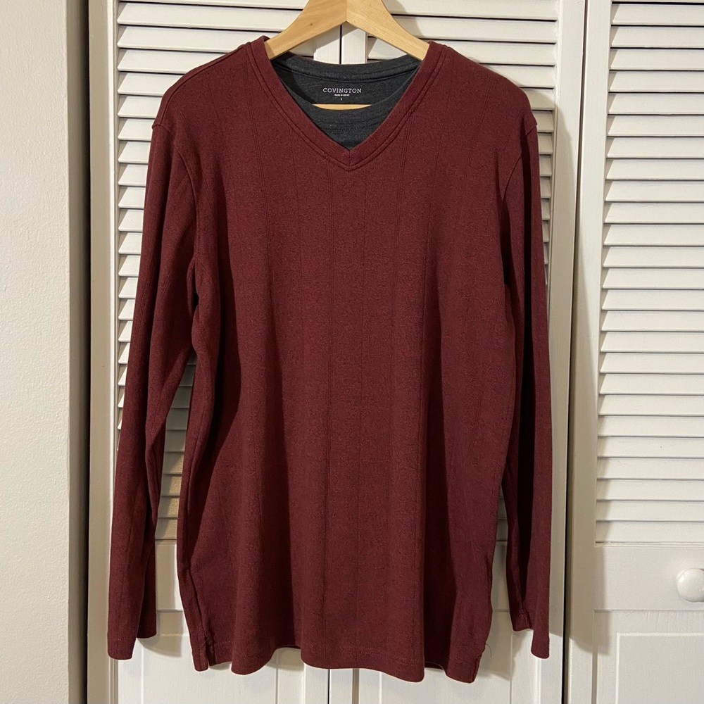 NEW Covington Men’s Dark Maroon Pullover Sweater Large L NWOT
